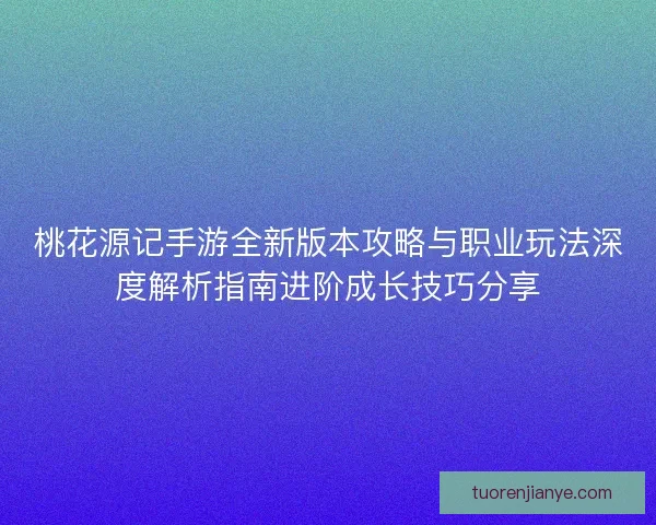 桃花源记手游全新版本攻略与职业玩法深度解析指南进阶成长技巧分享