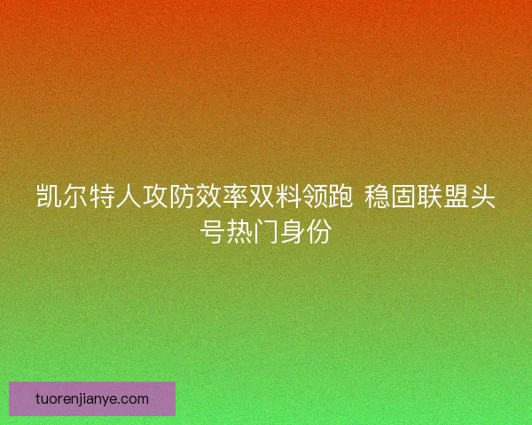 凯尔特人攻防效率双料领跑 稳固联盟头号热门身份 凯尔特人攻防效率双料领跑 稳固联盟头号热门身份